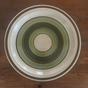 Rare MCM Premier Jeweltone Jade 12" Chop Plate Green & Brown Rings Japan READ